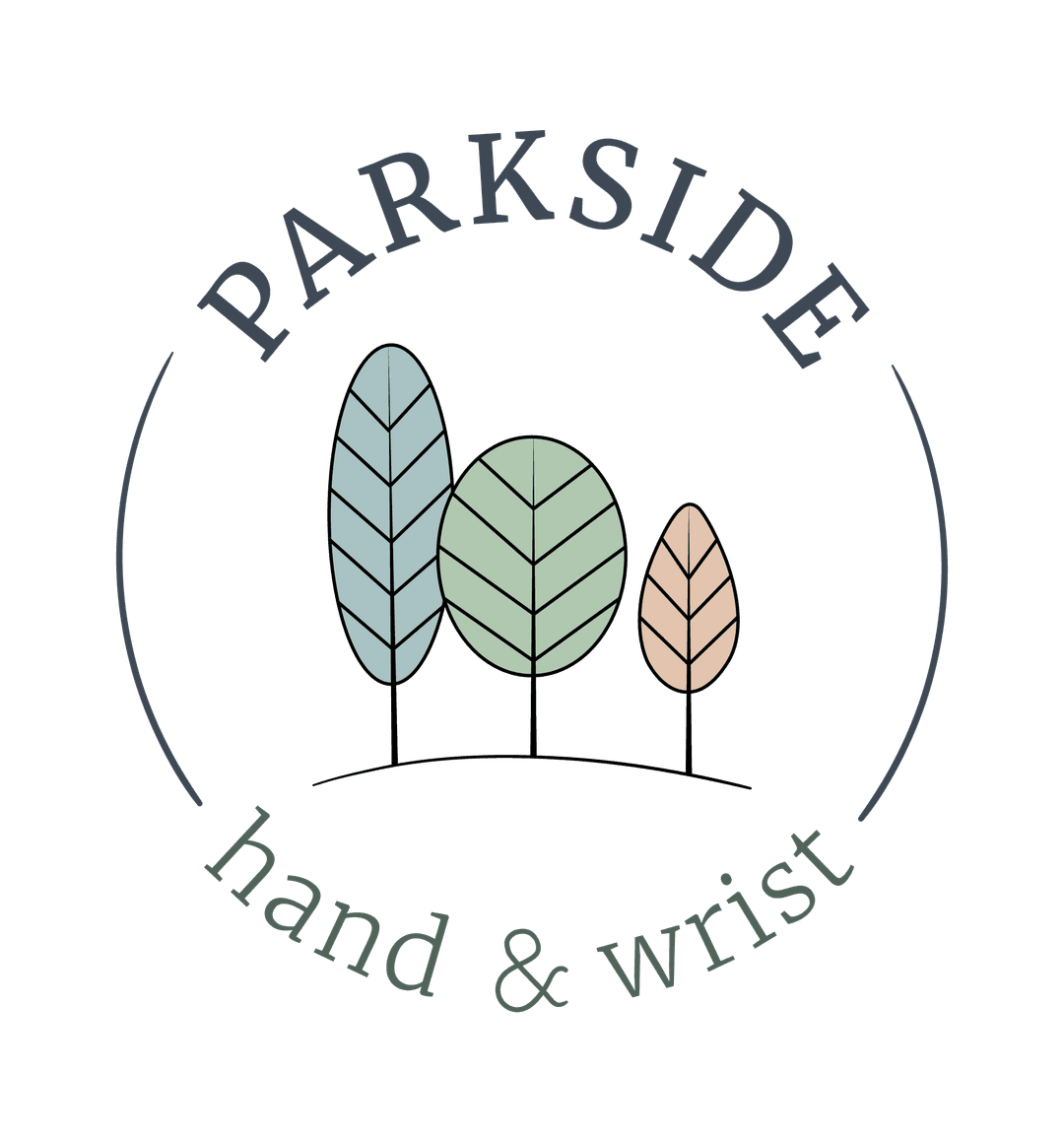 Parkside Hand & Wrist logo showing three trees on a hillside